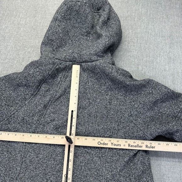 1 Madison Expedition Hoodie Womens Large Gray Heather Sherpa Hood Full Zip - Picture 8 of 8